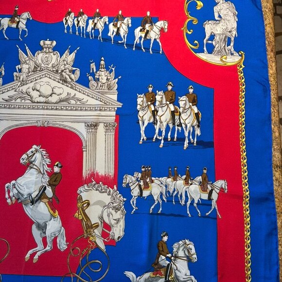 Vintage Hermes L' Ecole Espagnole De Vienne Silk Scarf by Phillipe Ledoux - Picture 6 of 15